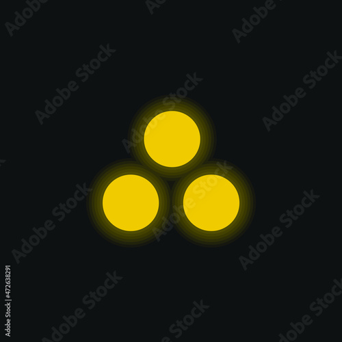 Ammunition yellow glowing neon icon
