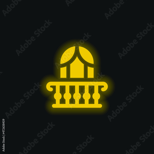 Balcony yellow glowing neon icon