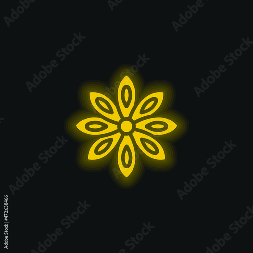 Anise yellow glowing neon icon