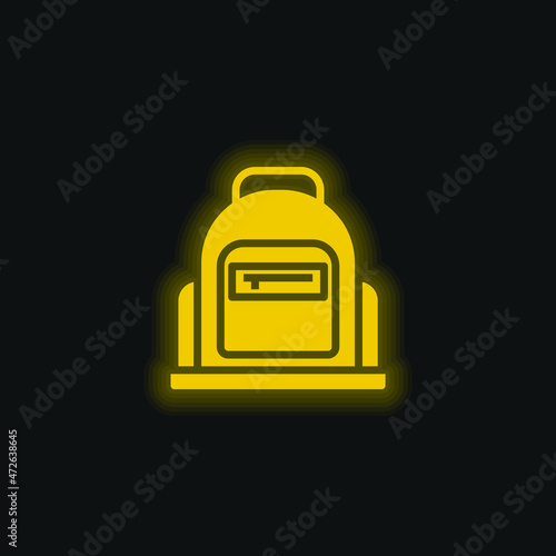 Bag yellow glowing neon icon