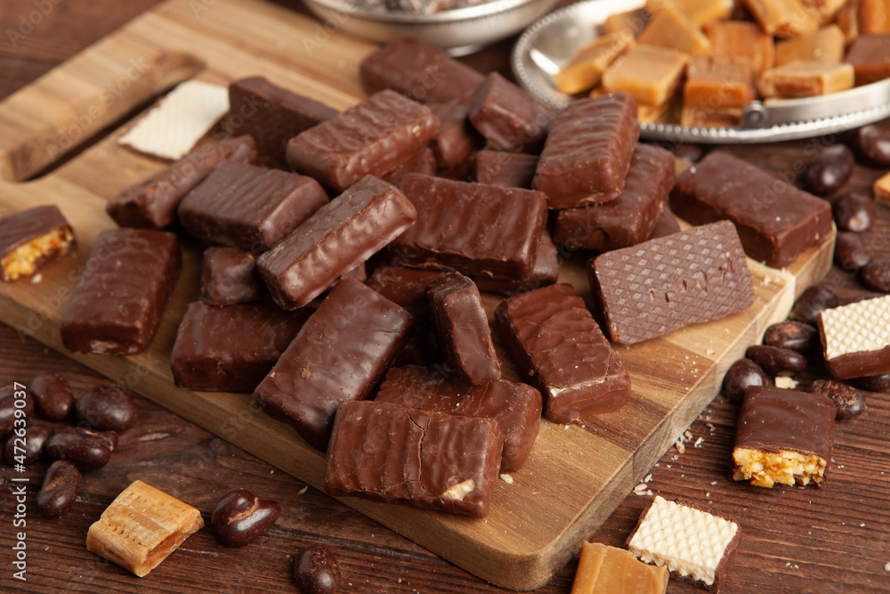 Assortment of delicious chocolate candies background. Chocolate candy isolated Assortment of delicious chocolate candies background. Chocolate candy isolated
