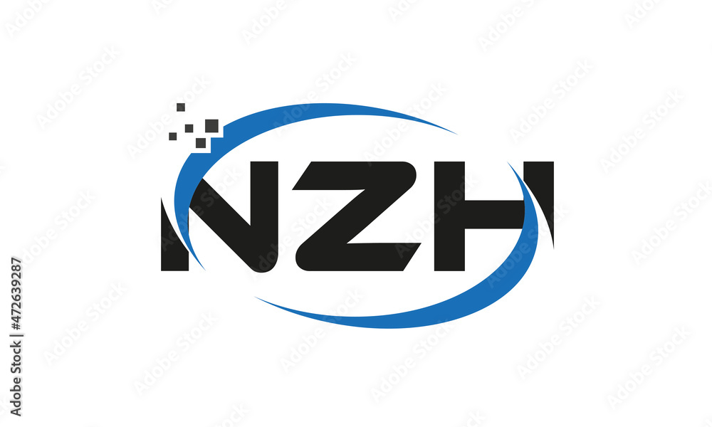 dots or points letter NZH technology logo designs concept vector Template Element dots or points letter NZH technology logo designs concept vector Template Element