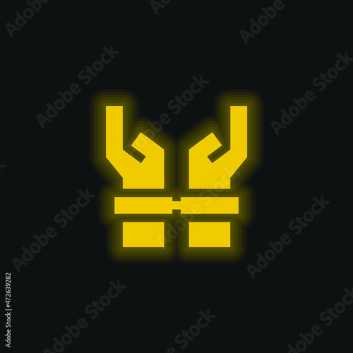 Arrested yellow glowing neon icon
