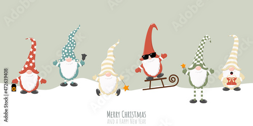 merry christmas dwarfs cartoon style