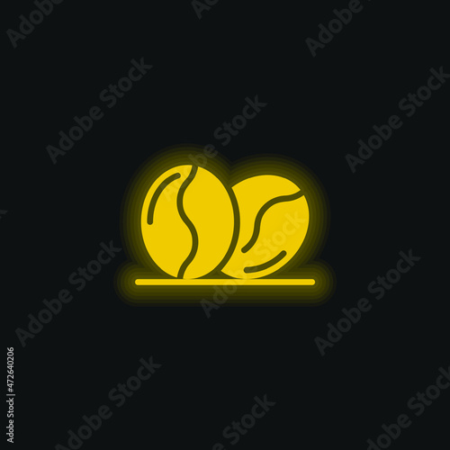Beans yellow glowing neon icon