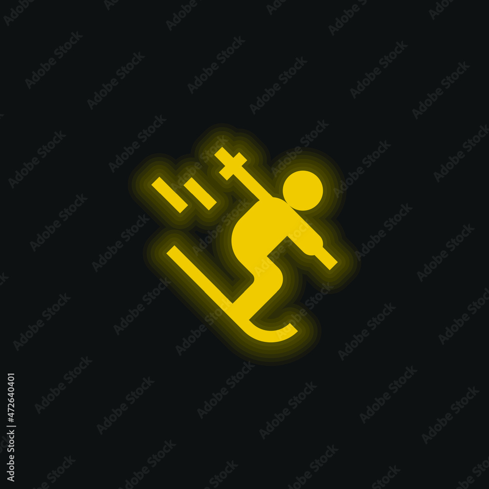 Alpine yellow glowing neon icon Alpine yellow glowing neon icon
