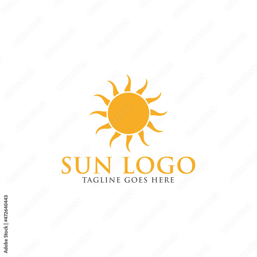 Fototapeta premium sun summer logo icon vector template