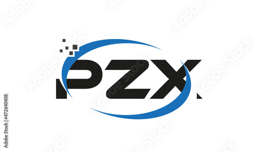 dots or points letter PZX technology logo designs concept vector Template Element