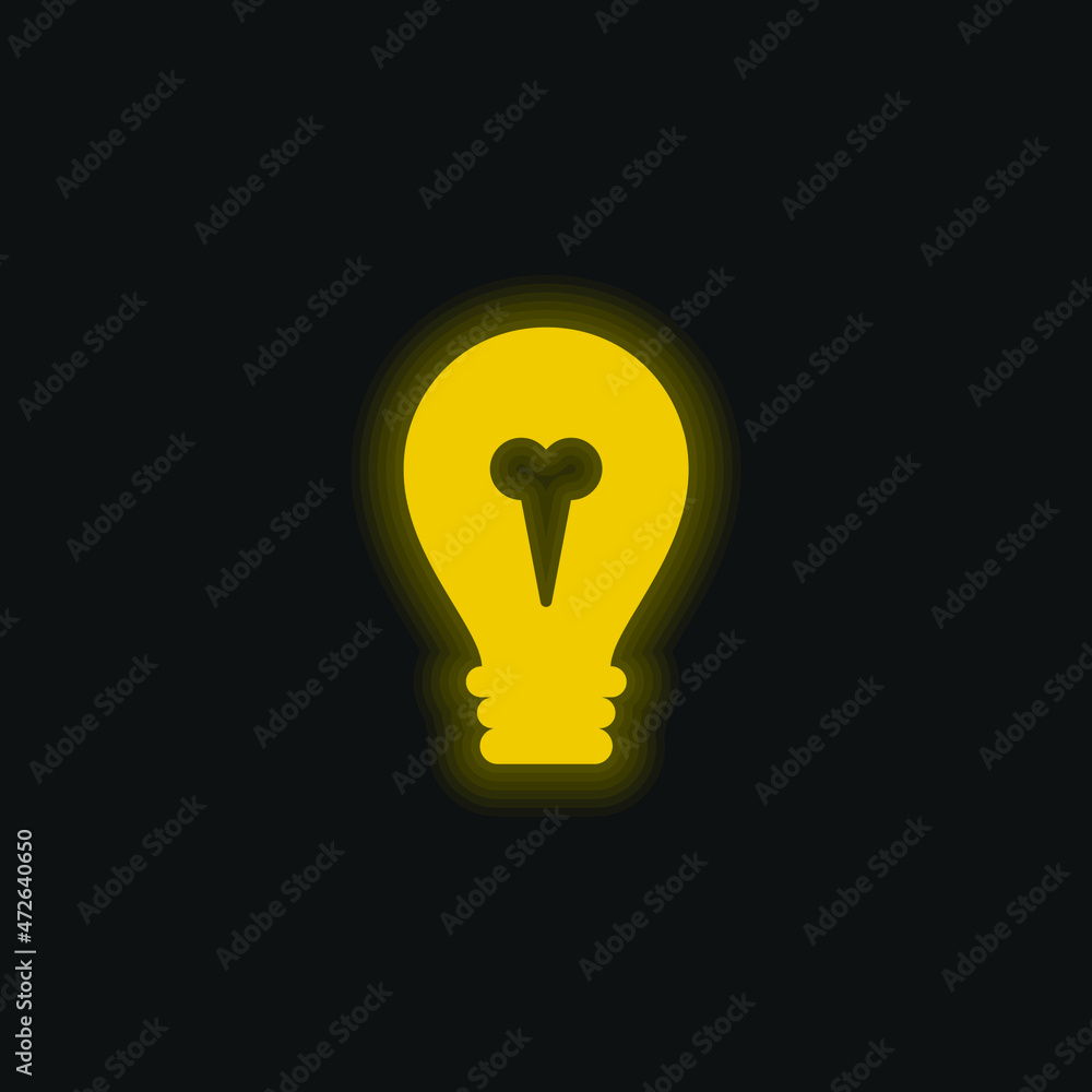 Big Light Bulb yellow glowing neon icon Big Light Bulb yellow glowing neon icon