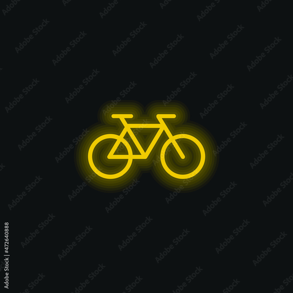 Bicycle Healthy Transport yellow glowing neon icon Bicycle Healthy Transport yellow glowing neon icon