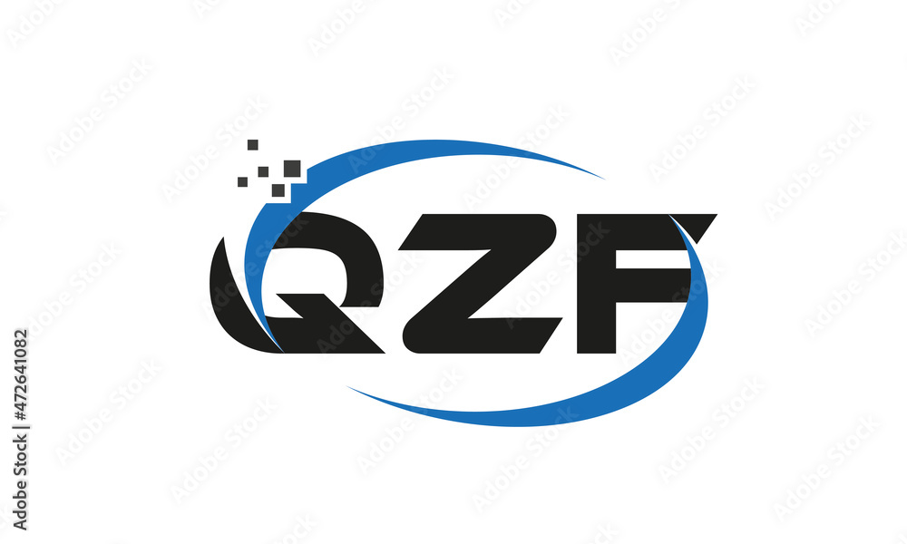 dots or points letter QZF technology logo designs concept vector Template Element dots or points letter QZF technology logo designs concept vector Template Element