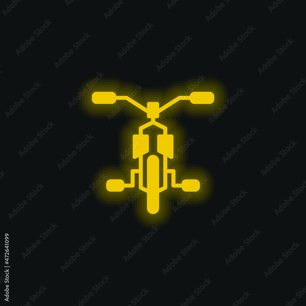 Fototapeta premium Bicycle yellow glowing neon icon