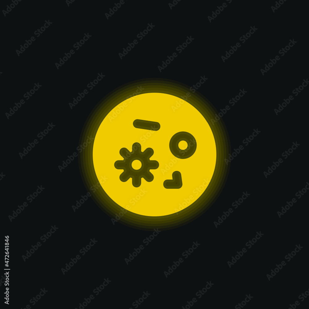 Fototapeta premium Bacteria yellow glowing neon icon