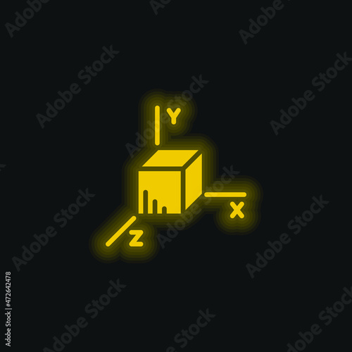 Axis yellow glowing neon icon