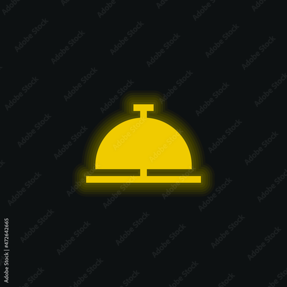 Bell yellow glowing neon icon Bell yellow glowing neon icon