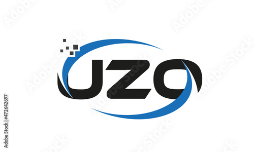 dots or points letter UZO technology logo designs concept vector Template Element photo