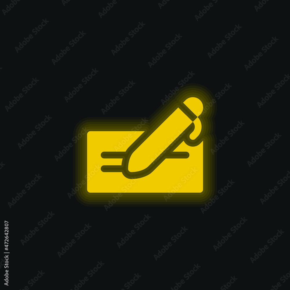 Agreement yellow glowing neon icon Agreement yellow glowing neon icon