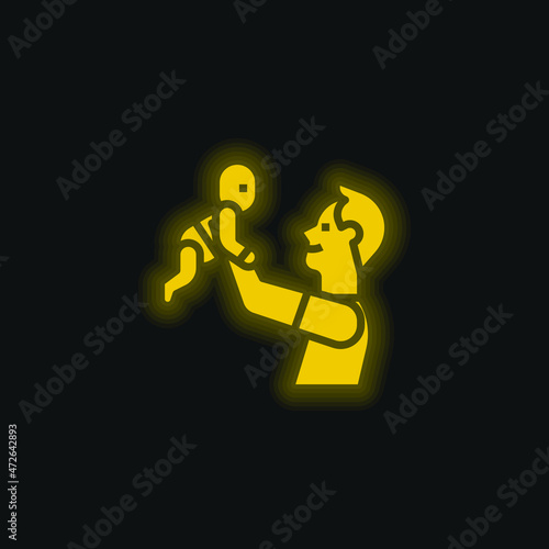 Baby yellow glowing neon icon