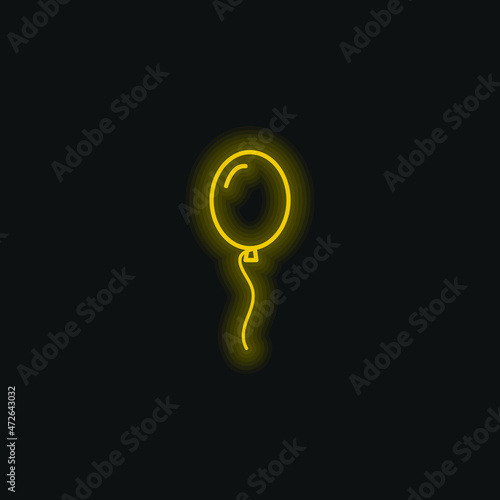 Balloon yellow glowing neon icon