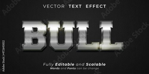 Editable text effect - Bull text style concept
