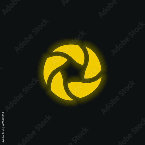 Bread Bagels yellow glowing neon icon