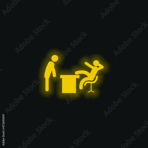Boss Office yellow glowing neon icon