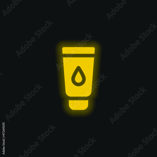 Baby Cream yellow glowing neon icon photo