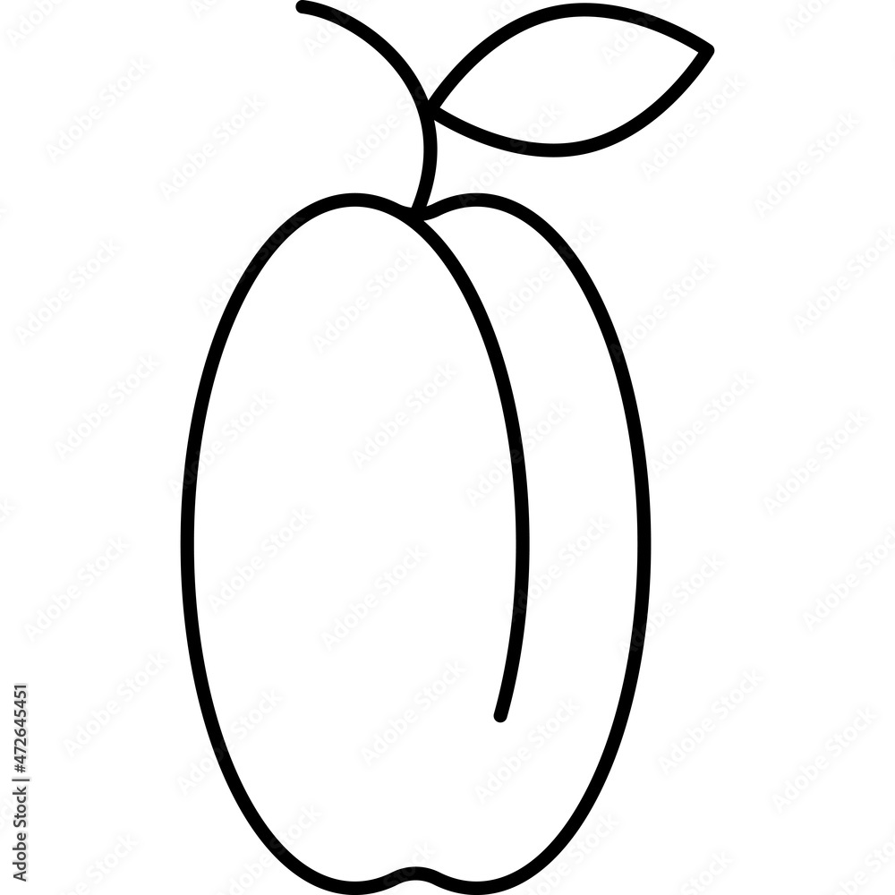 Apricot Fruit Icon Vector Outline Apricot Fruit Icon Vector Outline