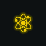 Atoms yellow glowing neon icon