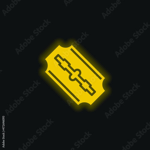 Blades yellow glowing neon icon