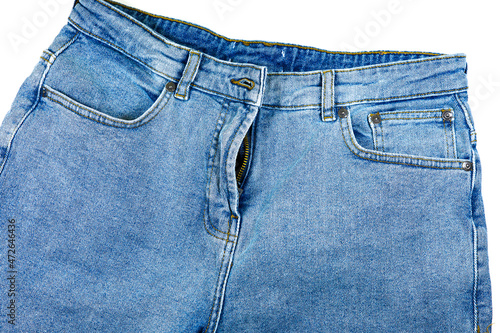 Old vintage Blue hipster jeans. Denim Cloth texture background. Natural fabrics textile.
