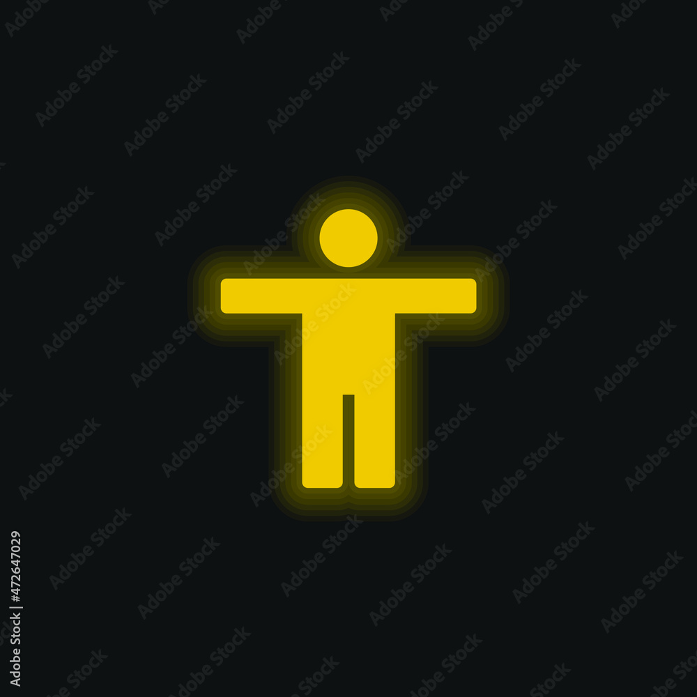 Accessability yellow glowing neon icon Accessability yellow glowing neon icon
