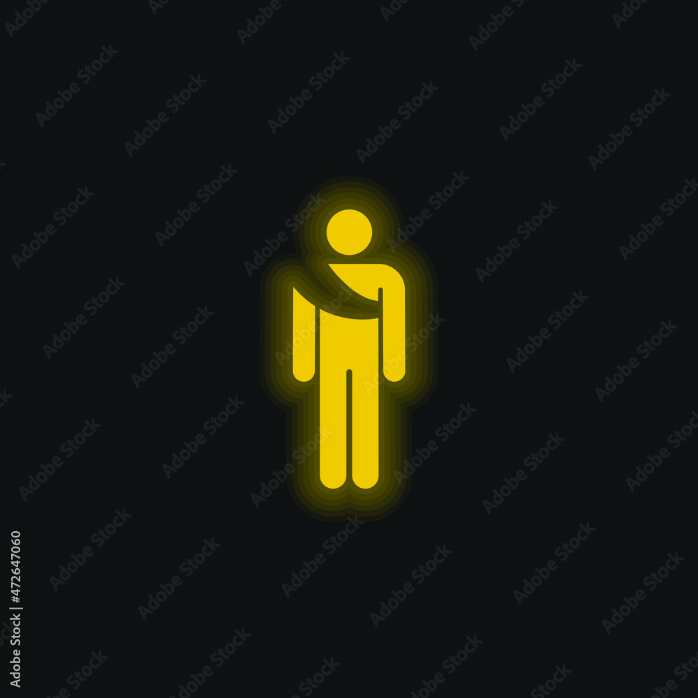 Fototapeta premium Accident yellow glowing neon icon
