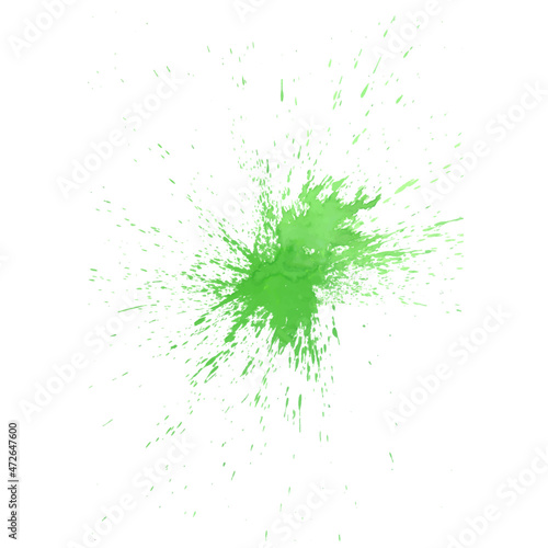 Green color brush splatter or splash