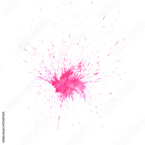 Pink color brush splatter or splash