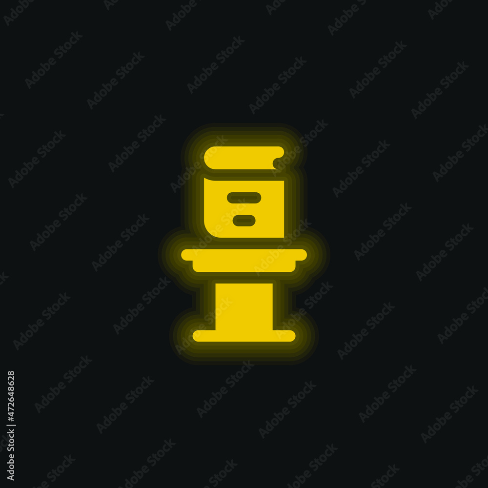 Book yellow glowing neon icon Book yellow glowing neon icon