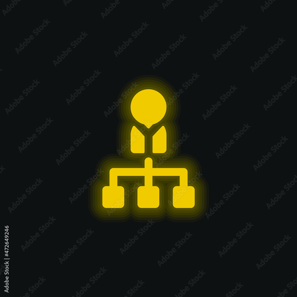 Boss yellow glowing neon icon Boss yellow glowing neon icon