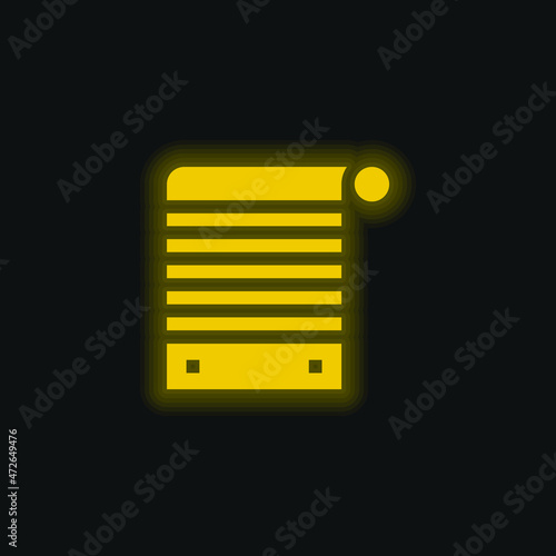 Blind yellow glowing neon icon