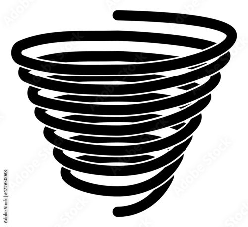 Round compression spring. Helical coil wire icon