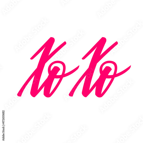 Xo Xo. Romantic lettering isolated on white background. illustration for Valentines day greeting cards, posters, print on T-shirts and much more
