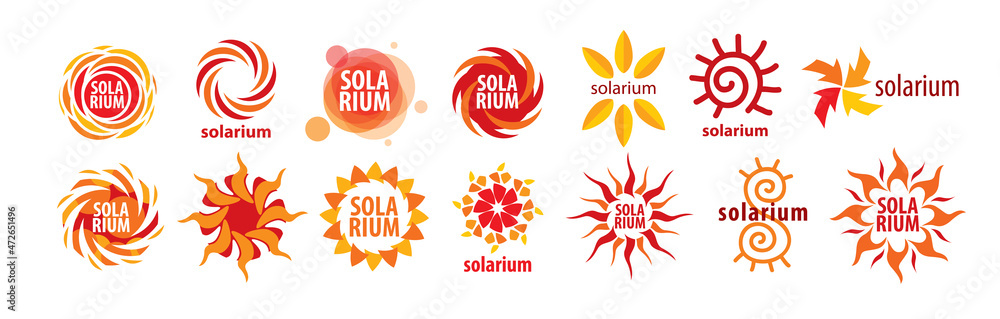 A set of vector logos solarium on a white background