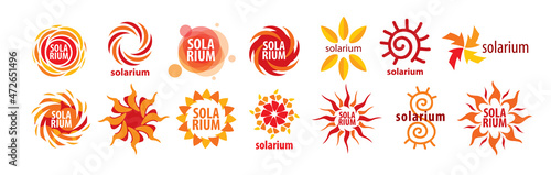 A set of vector logos solarium on a white background