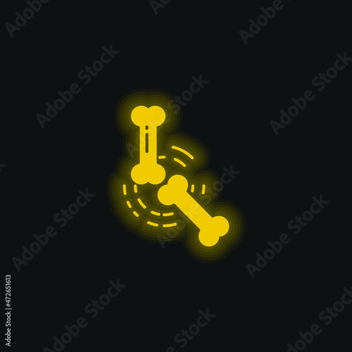 Bone yellow glowing neon icon