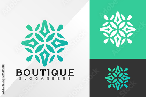 Nature Boutique Floral Logo Design Vector illustration template