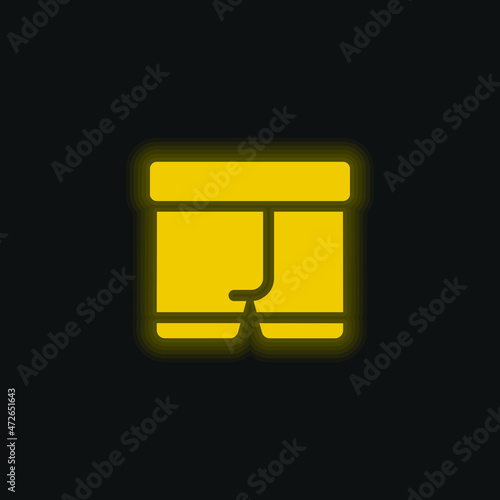 Boxers yellow glowing neon icon