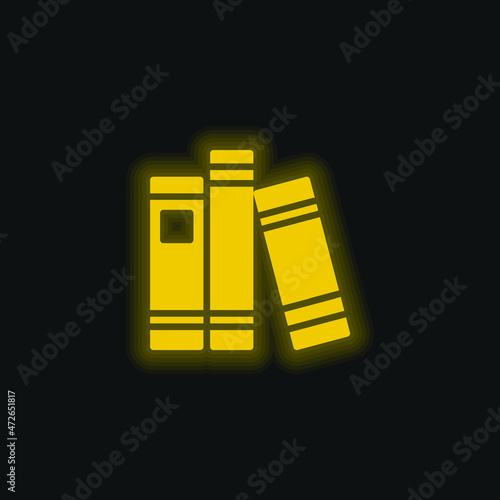 Book yellow glowing neon icon