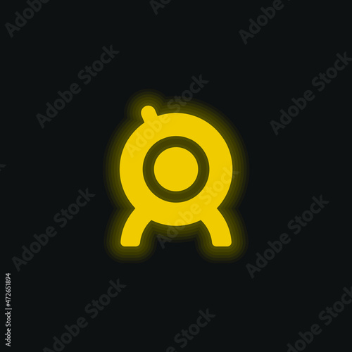 Big WebCam yellow glowing neon icon