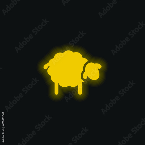 Black Sheep yellow glowing neon icon