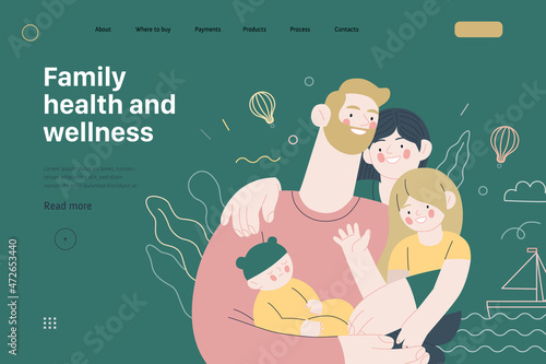 Family health and wellness - medical insurance web template