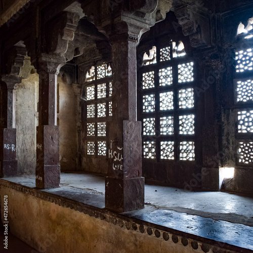 Jahangir Mahal  Orchha Fort  in Orchha  Madhya Pradesh  India  Jahangir Mahal or Orchha Palace is citadel and garrison located in Orchha. Madhya Pradesh. India  Indian Archaeological Sites